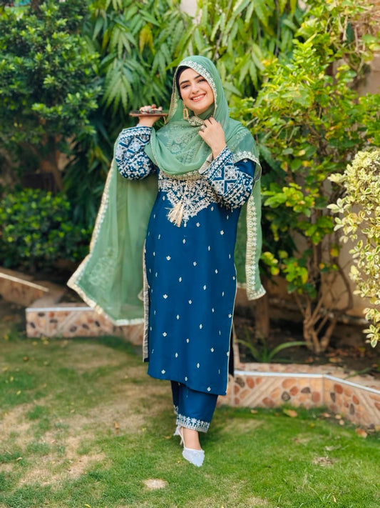 ARFA EMB - LONG LENGTH  { LUXURY DUBATTA }